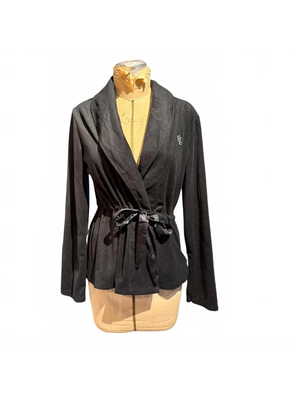 Ralph Lauren Black Velvet Belted Jacket